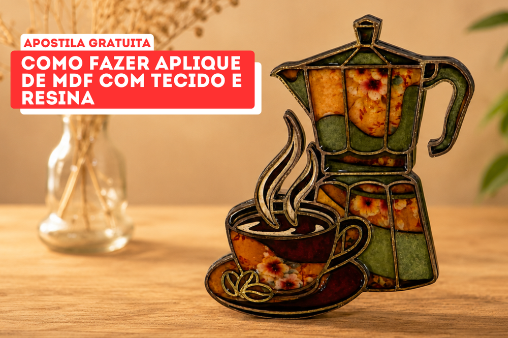 Como fazer aplique de MDF com tecido e resina