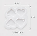 Molde de Silicone Coração com Furo