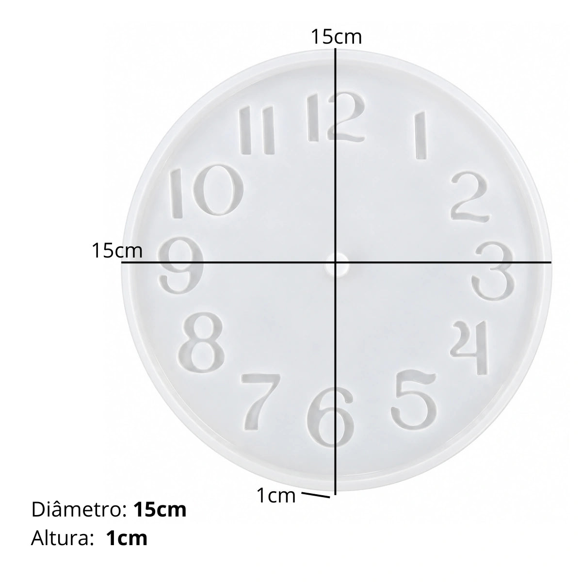 Molde de Silicone Formato Relógio Pequeno 15,4cm