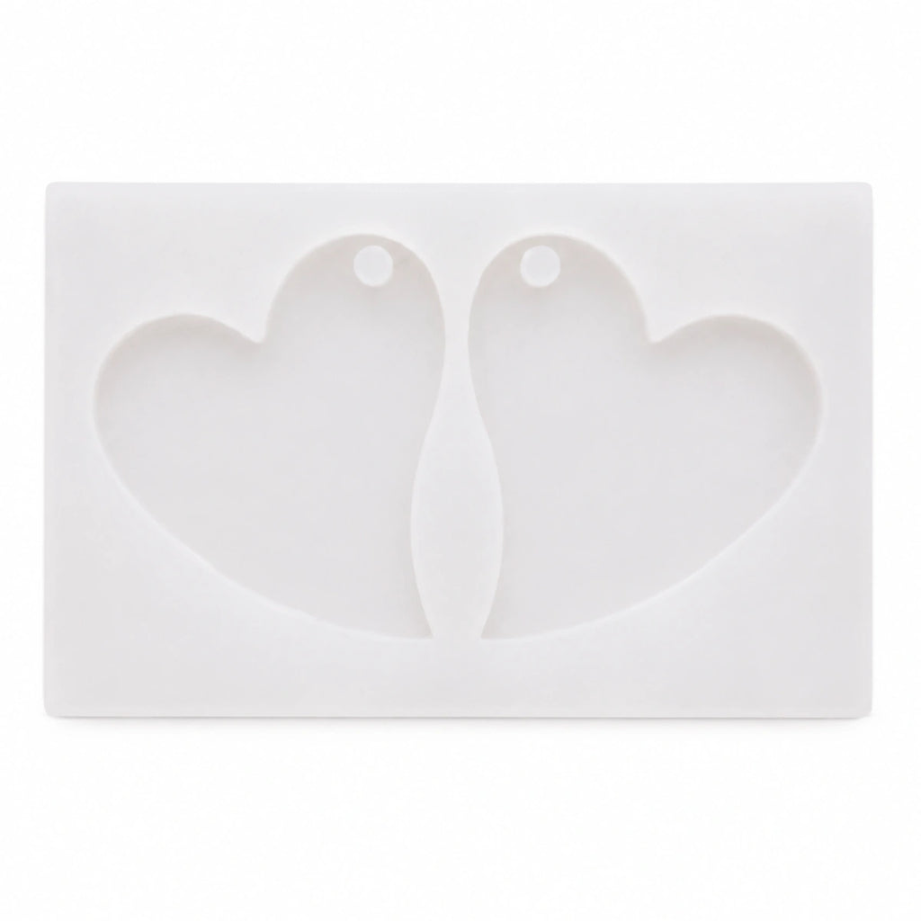 Molde de Silicone Pingente dois Corações