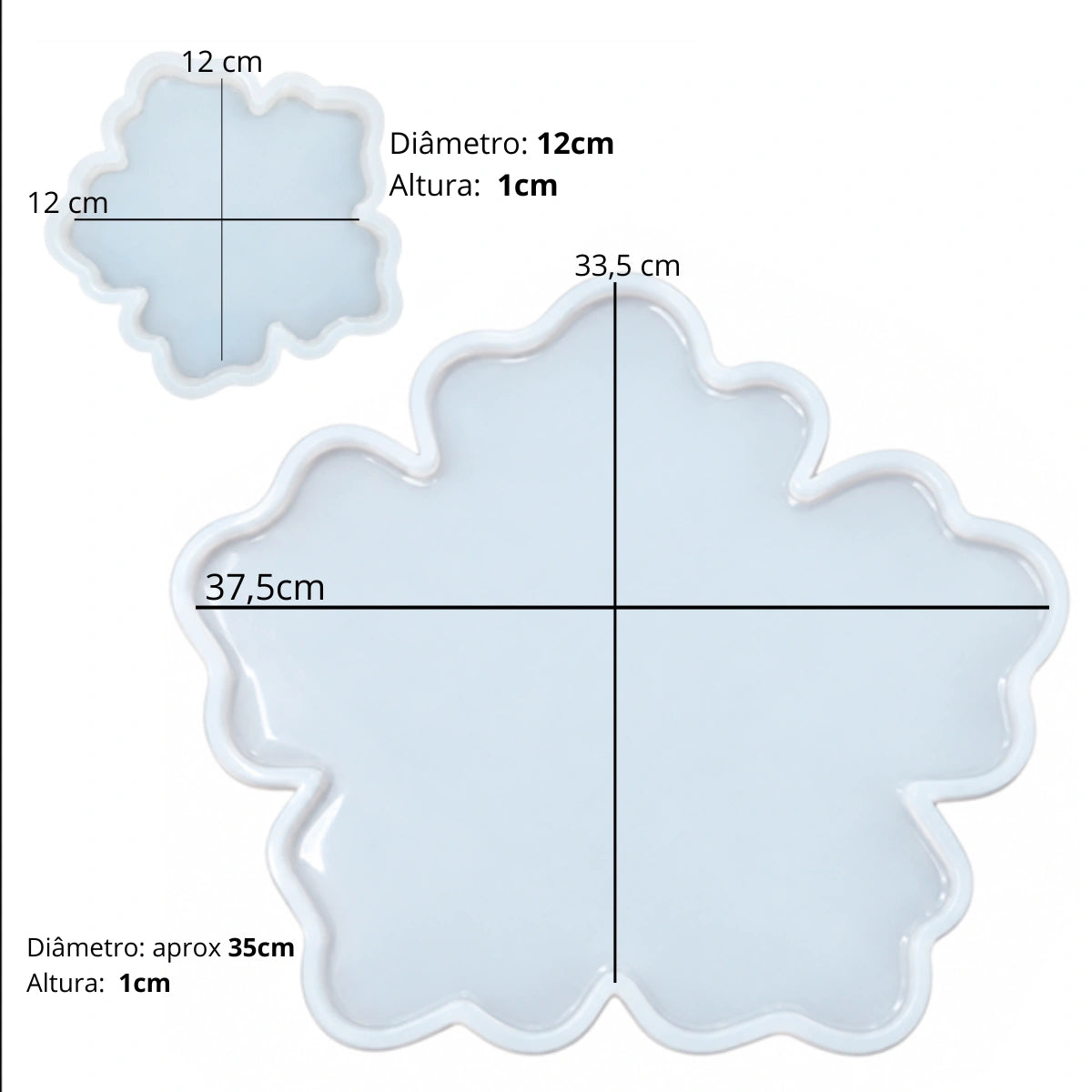 Molde De Silicone Formato Bandeja e Porta Copo Flor