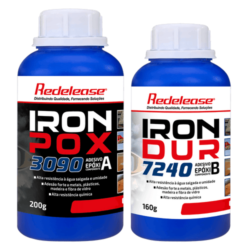 Adesivo Epoxi IronPox Extra Forte para Reparos Estruturais e Colagens de Alta Performance (360 g)