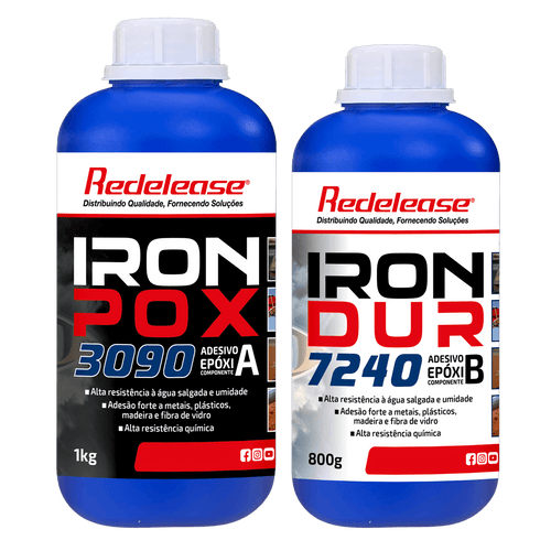 Adesivo Epoxi IronPox Extra Forte para Reparos Estruturais e Colagens de Alta Performance (1,8 Kg)