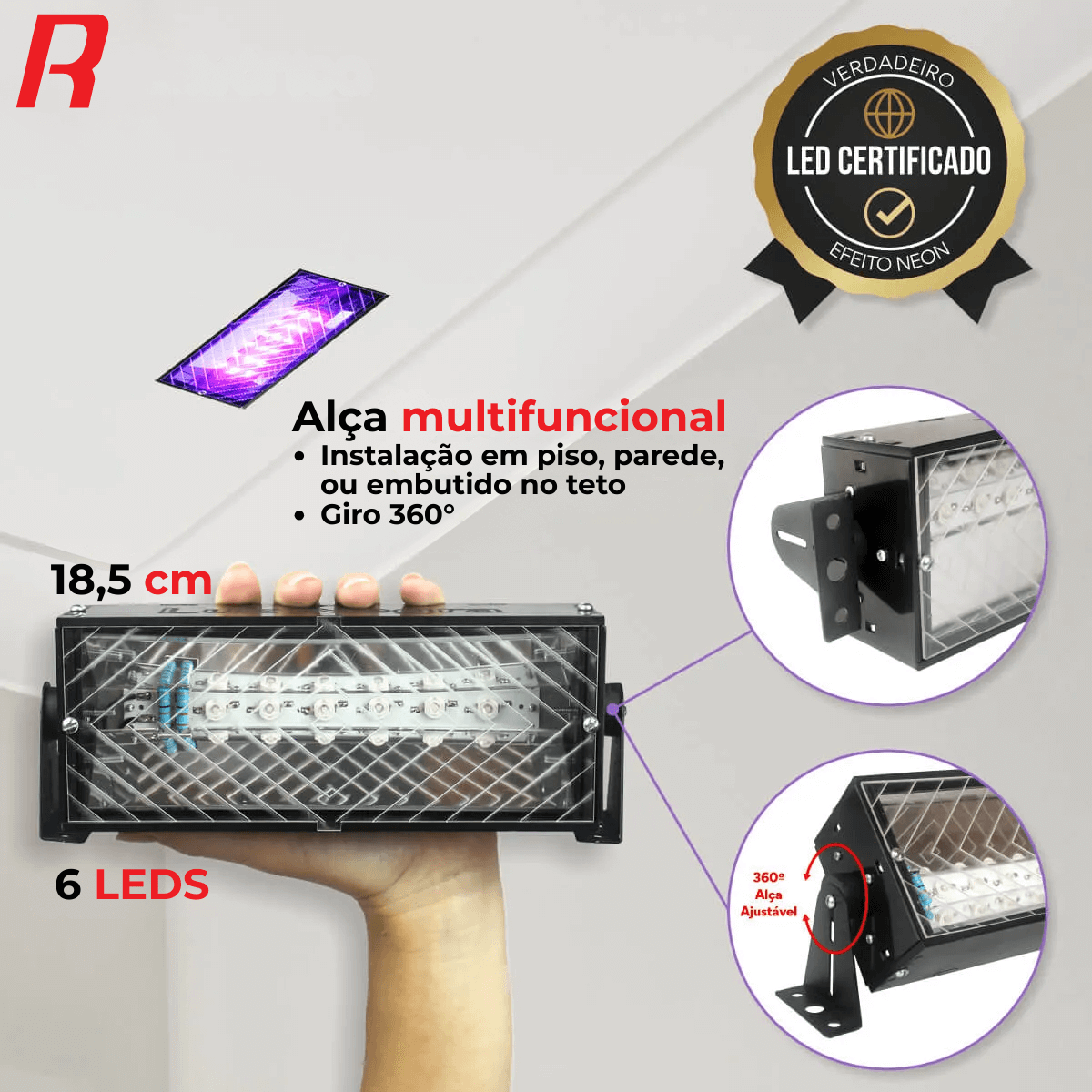 Lâmpada Refletor Luz Negra Profissional Lâmpada Led/uv