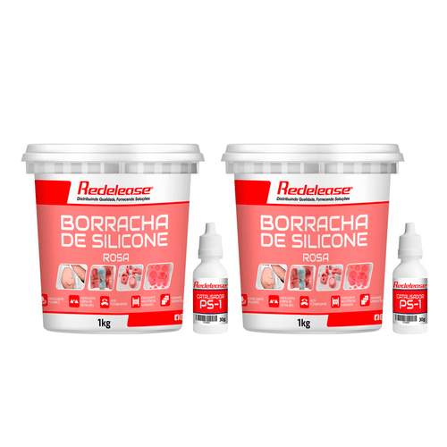 Borracha De Silicone Rosa Média Flexibilidade para Moldes Com Catalisador (2,060 Kg)