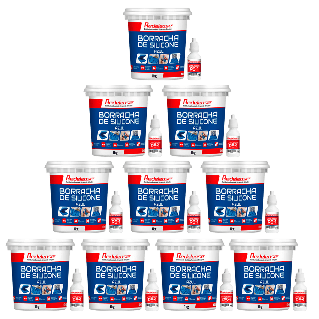 Borracha De Silicone Azul Alta Flexibilidade para Moldes Com Catalisador (10,30 Kg)