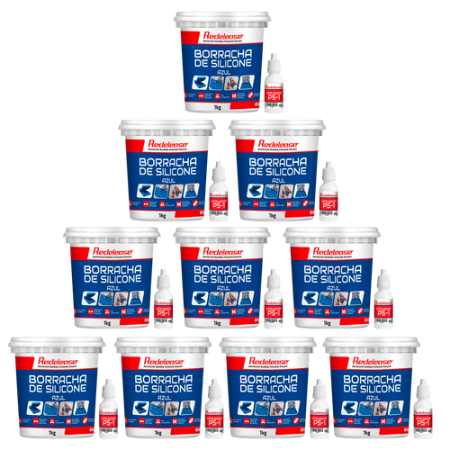 Borracha De Silicone Azul Alta Flexibilidade para Moldes Com Catalisador (10,30 Kg)