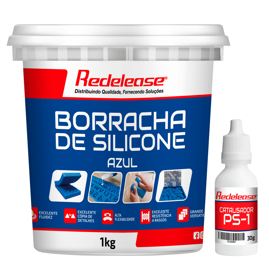 Borracha De Silicone Azul Alta Flexibilidade para Moldes Com Catalisador (1,030 Kg)