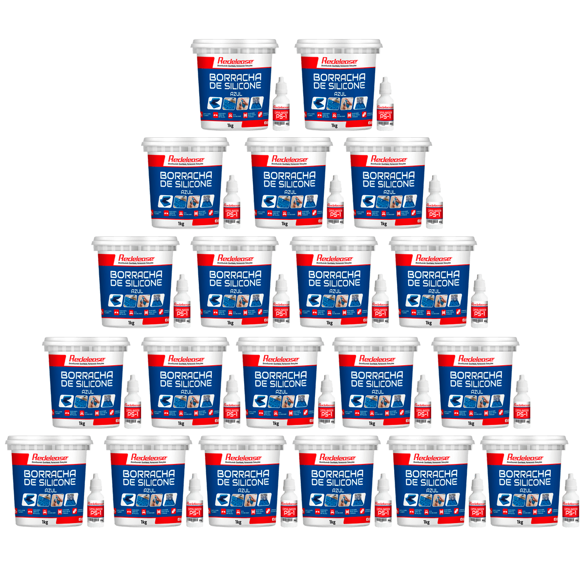 Borracha De Silicone Azul Alta Flexibilidade para Moldes Com Catalisador (20,60 Kg)