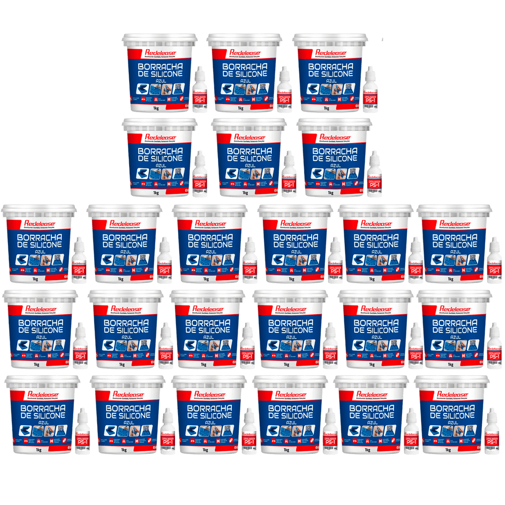 Borracha De Silicone Azul Alta Flexibilidade para Moldes Com Catalisador (24,720 Kg)