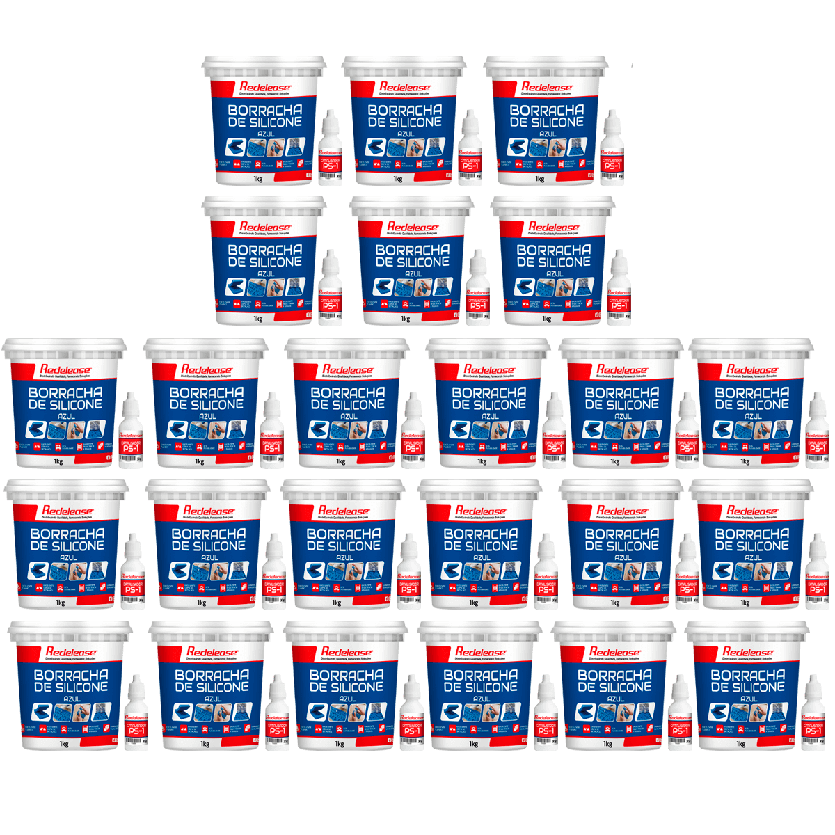 Borracha De Silicone Azul Alta Flexibilidade para Moldes Com Catalisador (24,720 Kg)