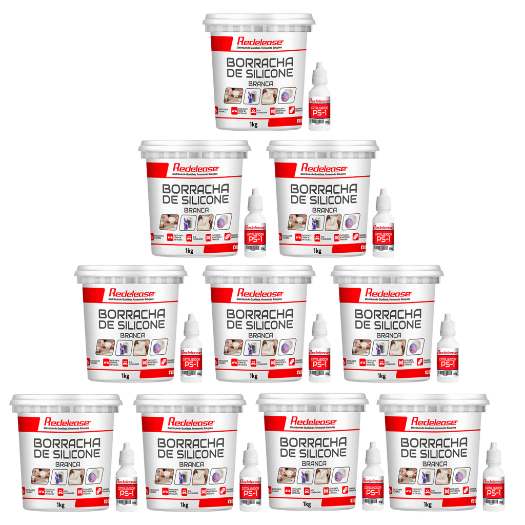 Borracha De Silicone Branca Alta Flexibilidade para Moldes Com Catalisador (10,30 Kg)