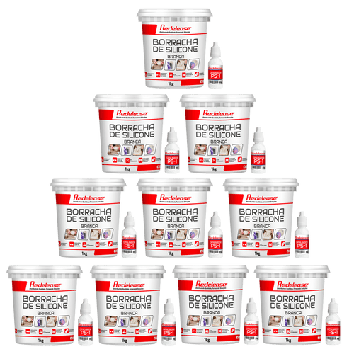 Borracha De Silicone Branca Alta Flexibilidade para Moldes Com Catalisador (10,30 Kg)