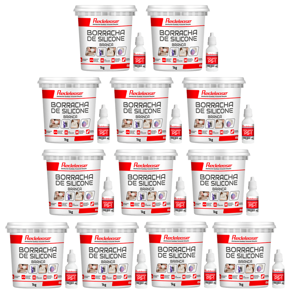 Borracha De Silicone Branca Alta Flexibilidade para Moldes Com Catalisador (12,360 Kg)