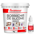 Balde de borracha de silicone branca 1kg com catalisador PS-1 para moldes artesanais