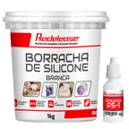 Balde de borracha de silicone branca 1kg com catalisador PS-1 para moldes artesanais
