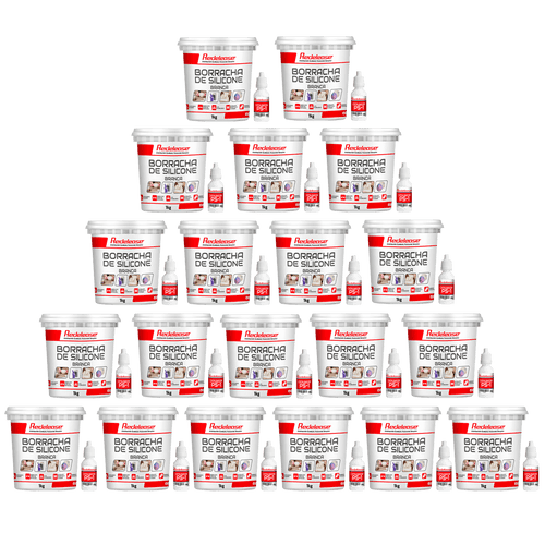 Borracha De Silicone Branca Alta Flexibilidade para Moldes Com Catalisador (20,60 Kg)
