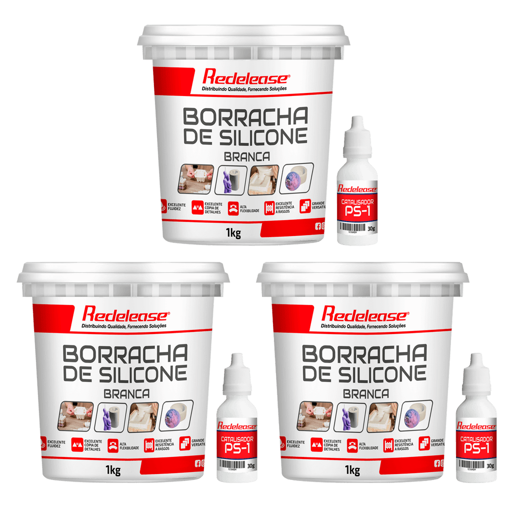 Borracha De Silicone Branca Alta Flexibilidade para Moldes Com Catalisador (3,090 Kg)