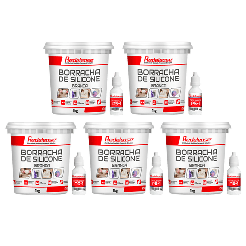 Borracha De Silicone Branca Alta Flexibilidade para Moldes Com Catalisador (5,150 Kg)