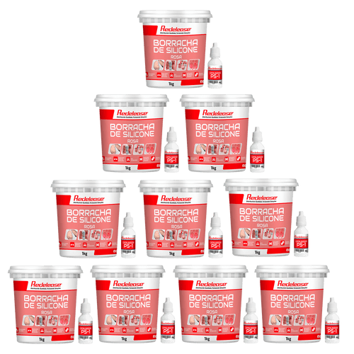 Borracha De Silicone Rosa Media Flexibilidade para Moldes Com Catalisador (10,30 Kg)