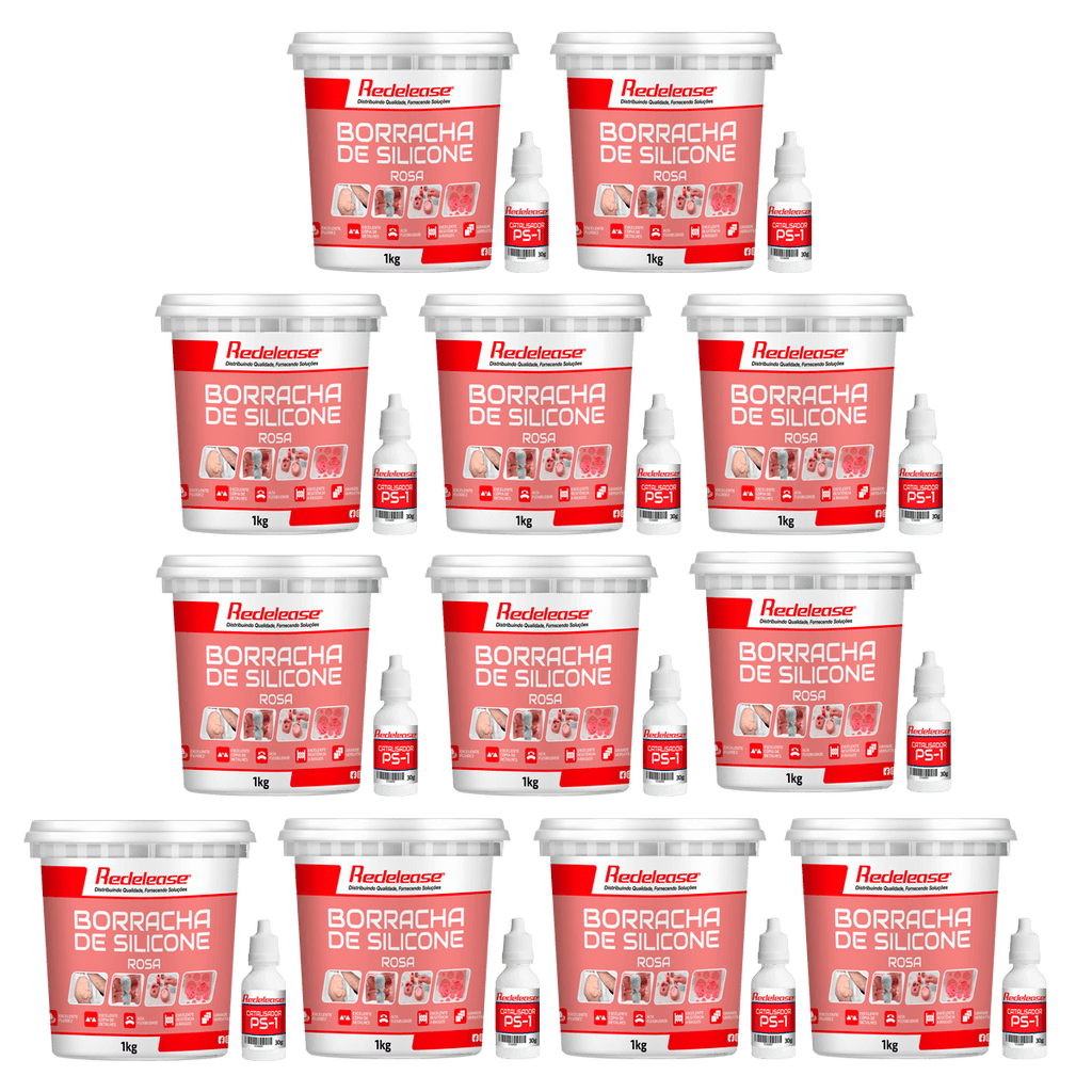 Borracha De Silicone Rosa Media Flexibilidade para Moldes Com Catalisador (12,360 Kg)