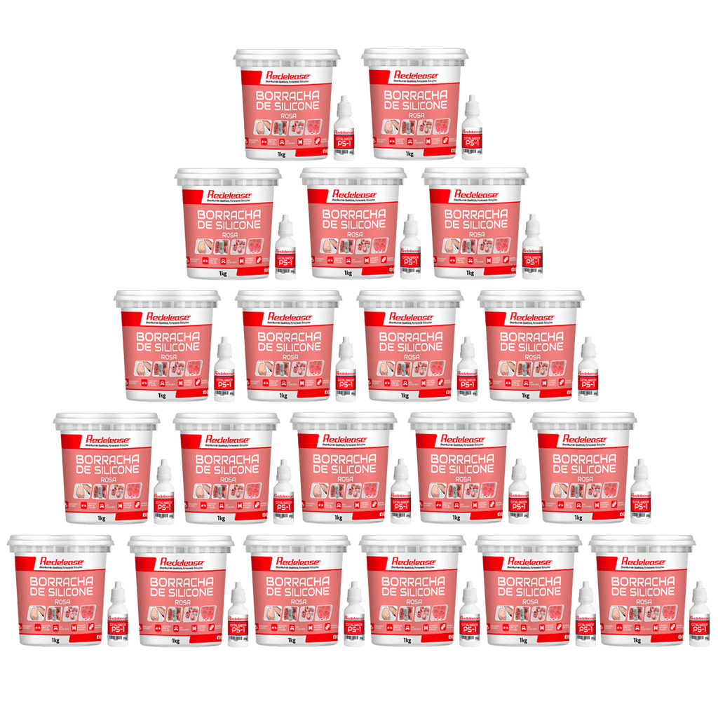 Borracha De Silicone Rosa Media Flexibilidade para Moldes Com Catalisador (20,60 Kg)