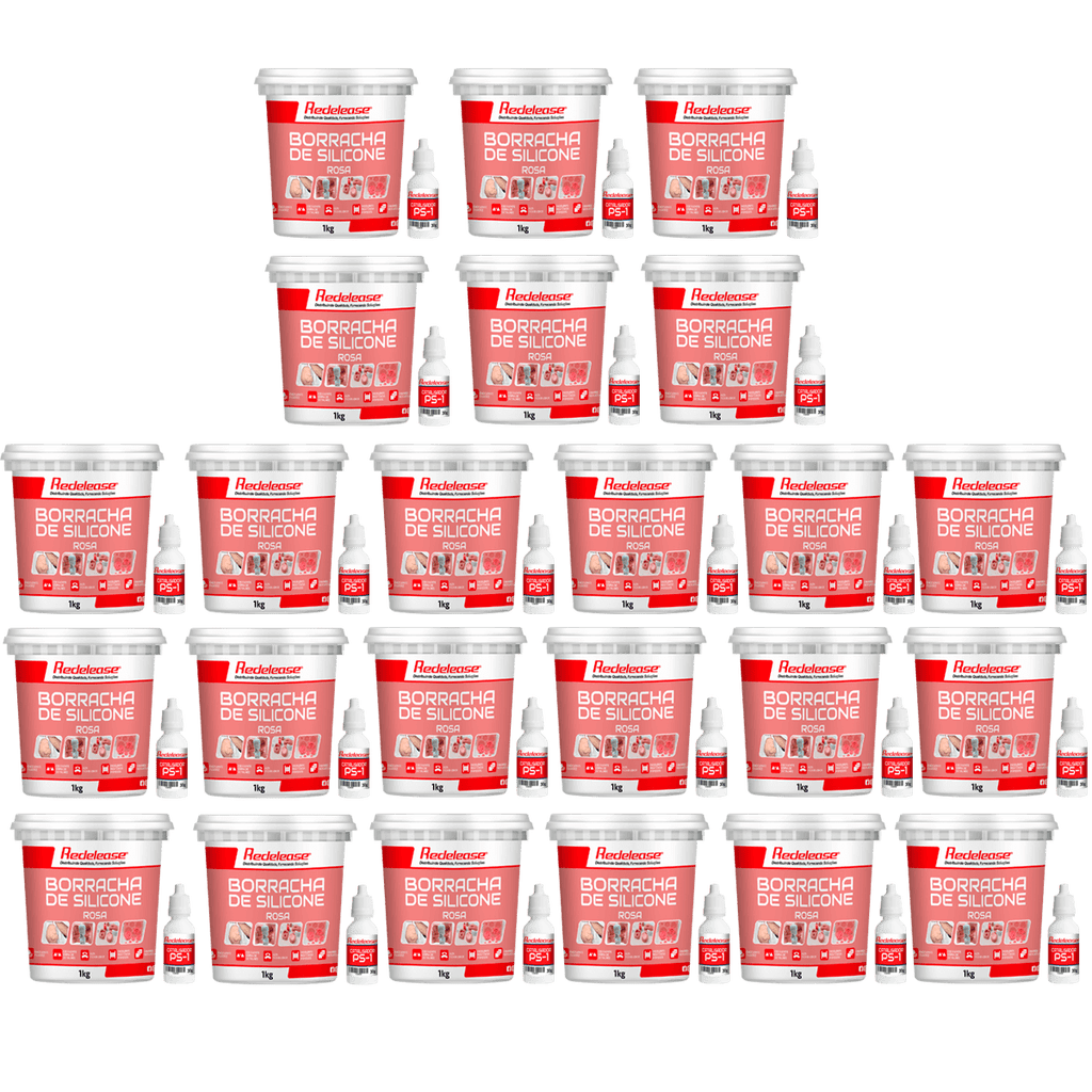 Borracha De Silicone Rosa Media Flexibilidade para Moldes Com Catalisador (24,720 Kg)