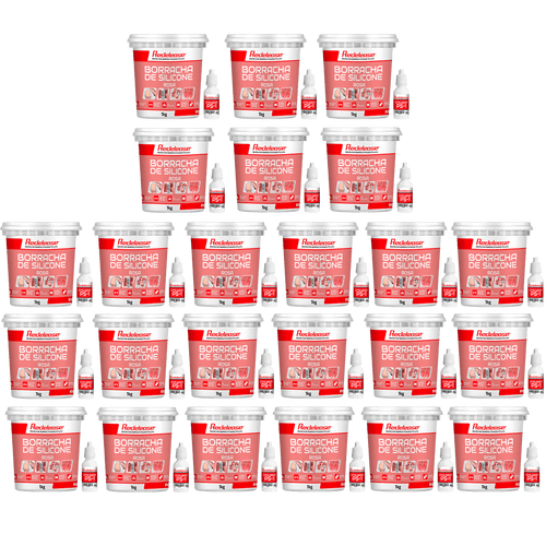 Borracha De Silicone Rosa Media Flexibilidade para Moldes Com Catalisador (24,720 Kg)