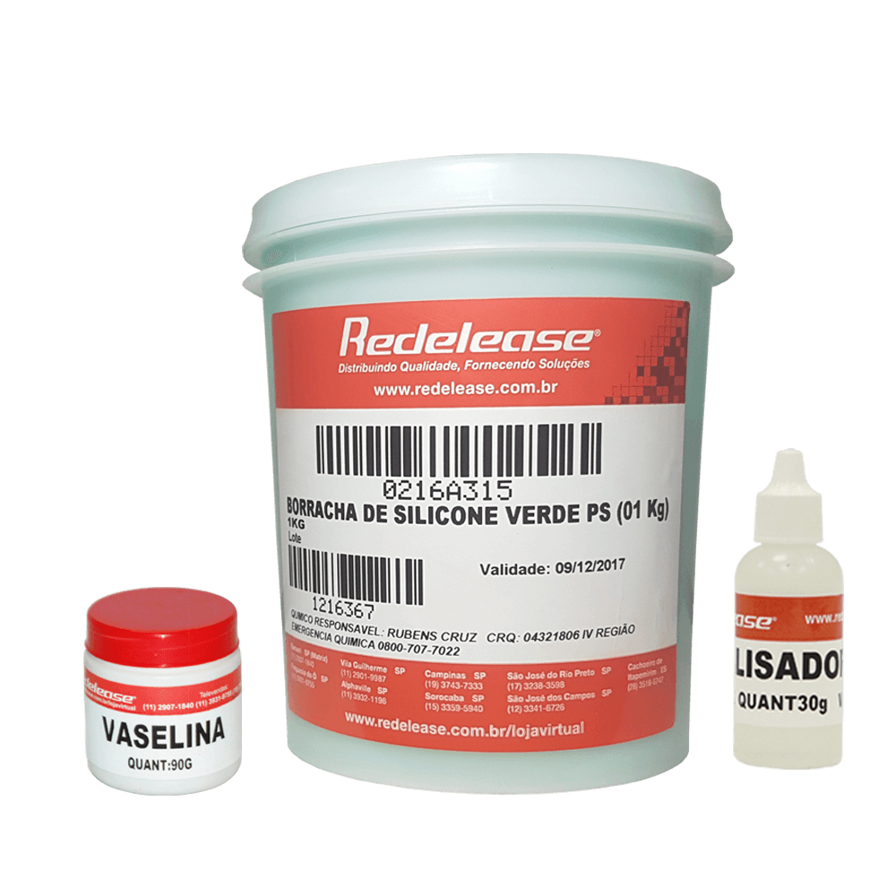 Kit Borracha De Silicone Verde + Vaselina