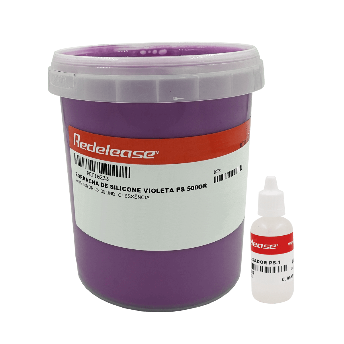 Borracha de Silicone Violeta com Essência de Tutti-frutti Com Catalisador (515 g)