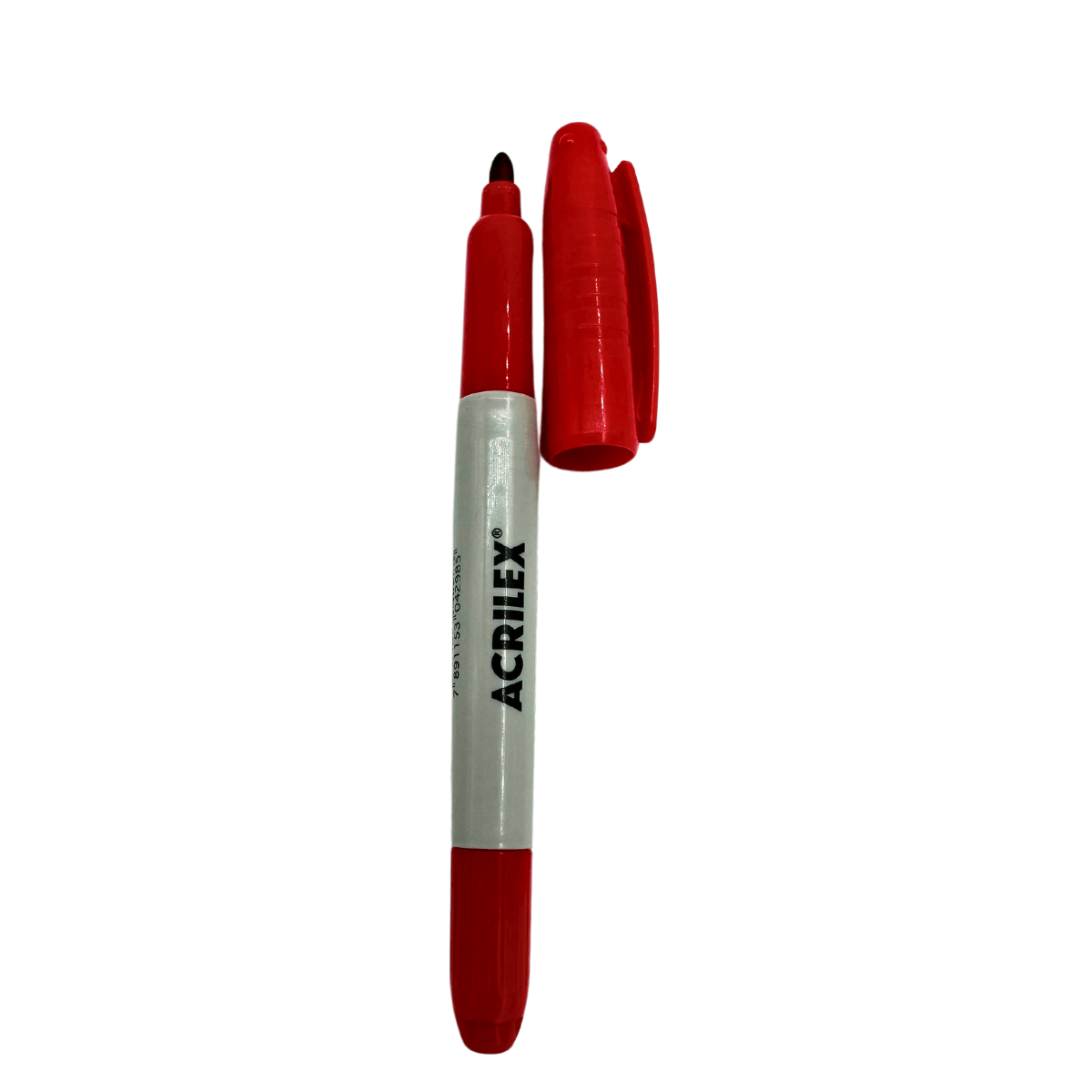 Caneta Marcador Permanente Vermelho Ponta Dupla