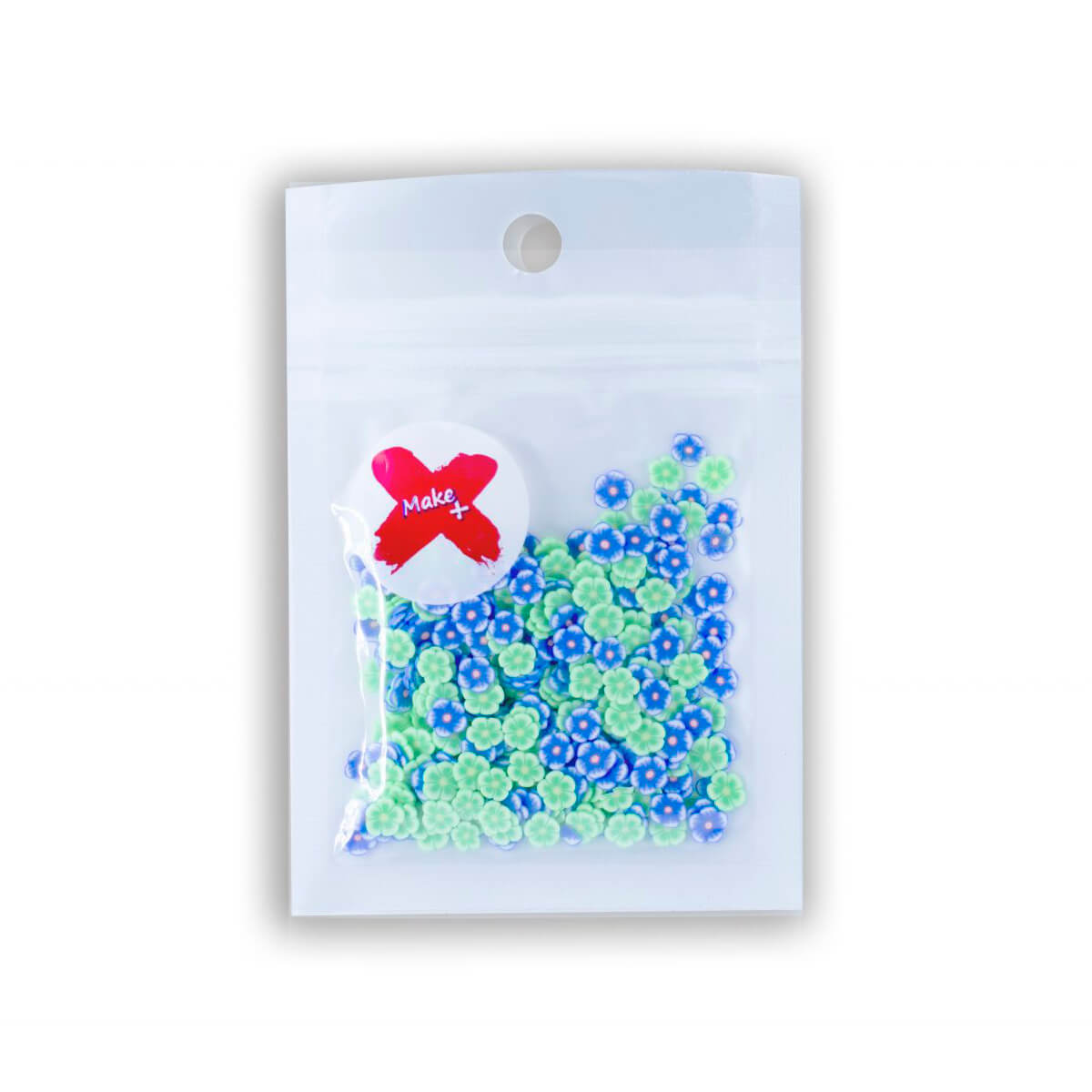 Charminhos Fimo para Decoração e Enchimento Florzinha Verde e Azul (5 g)