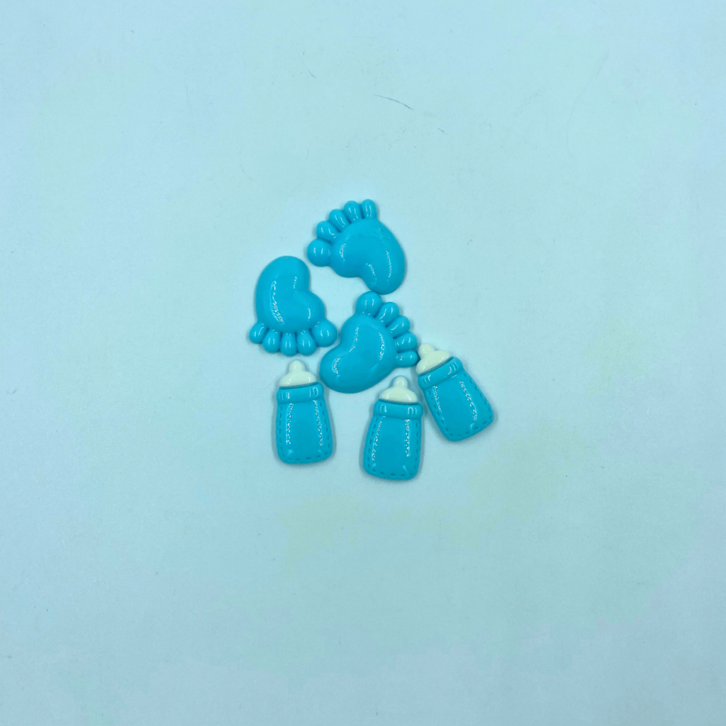 Charms Apliques para Decoração Baby Menino (6 Un)