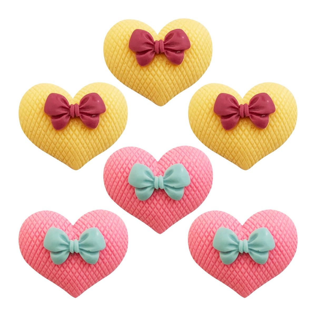 Charms Apliques para Decoração Coração (6 Un)