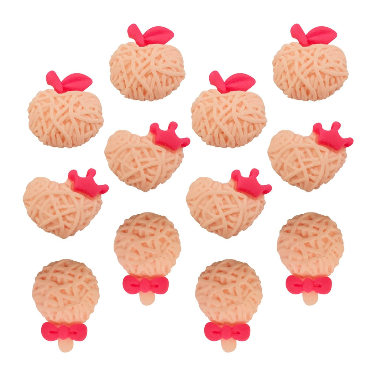 Charms Apliques para Decoração Delicado Rosa (12 Un)