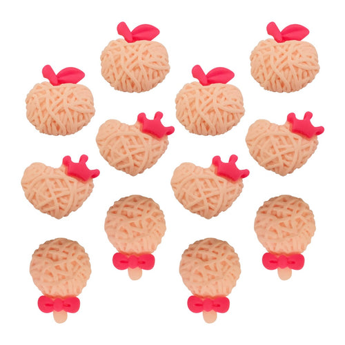 Charms Apliques para Decoração Delicado Rosa (12 Un)