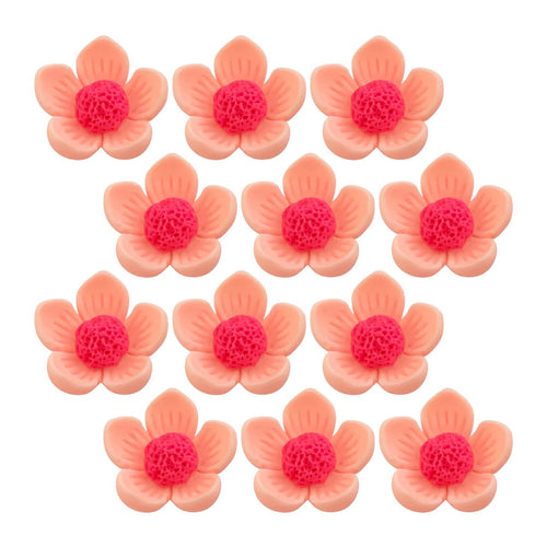 Charms Apliques para Decoração Florzinha Salmão (12 Un)