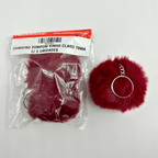 Chaveiro Pompom Pelúcia Vinho Claro 70 mm (3 Un)