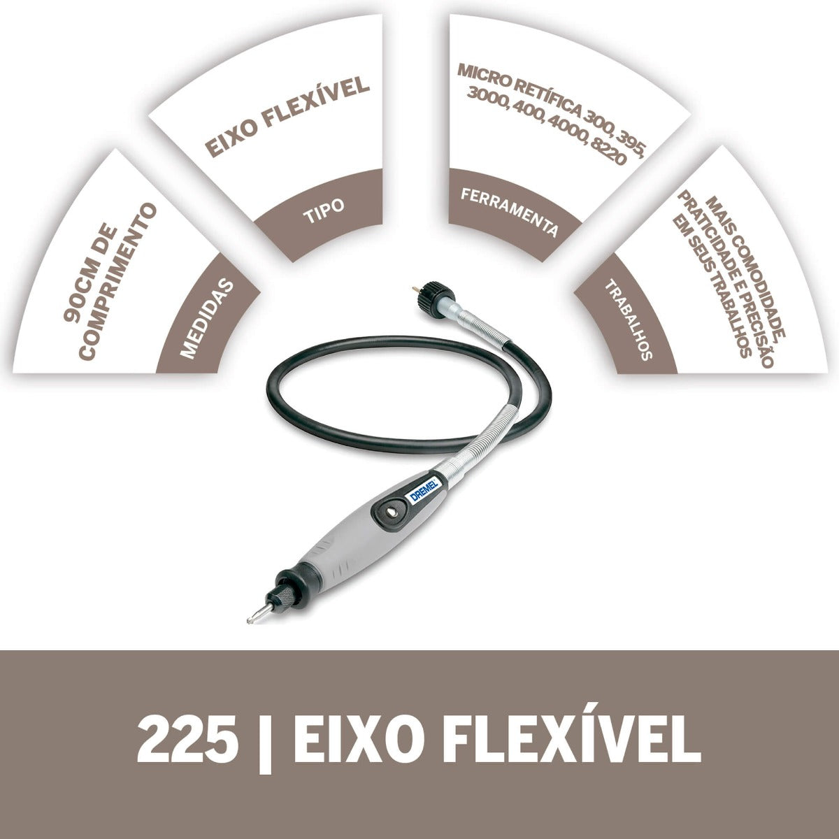 Dremel Acoplamento Eixo Flexível Para Detalhes (Modelo 225)