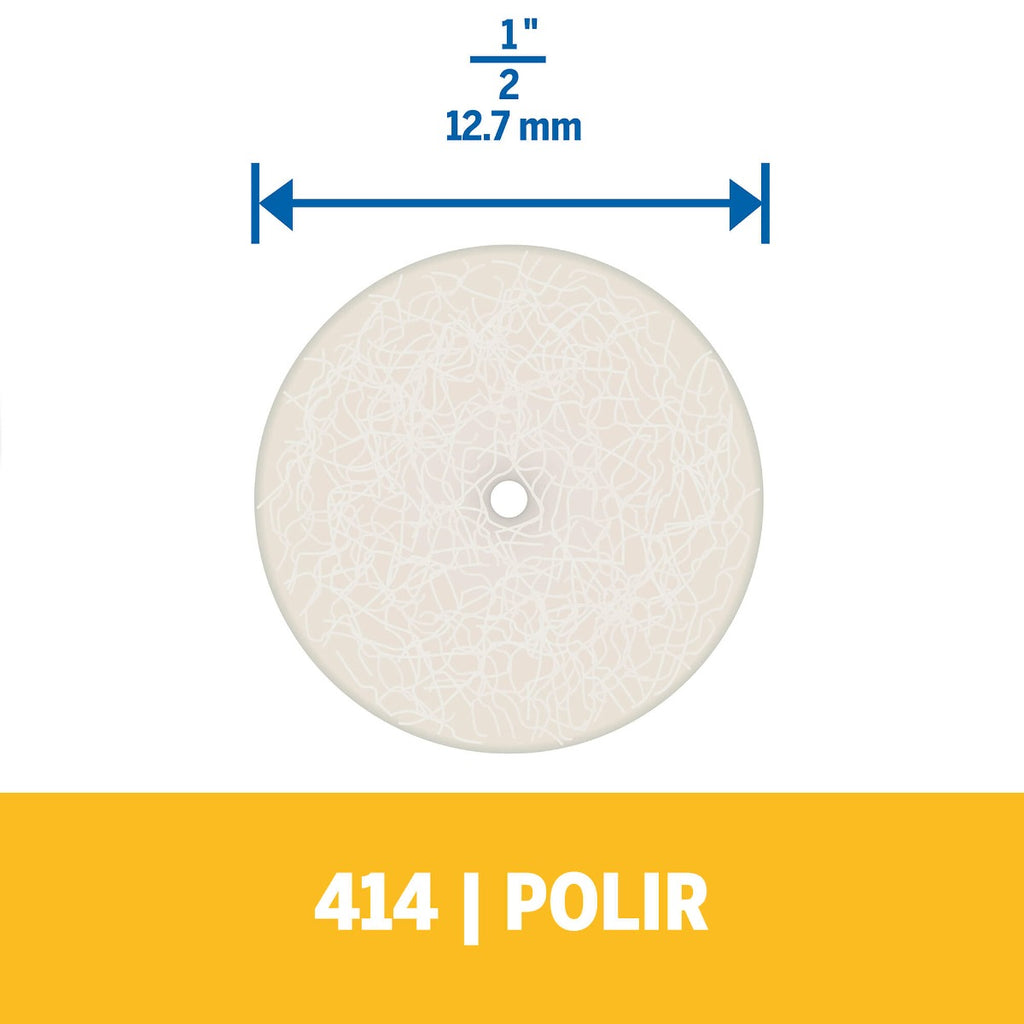 Dremel Disco De Feltro Para Polir De 12,7mm Para Metal, Pedras E Vidro (Modelo 414)