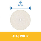 Dremel Disco De Feltro Para Polir De 12,7mm Para Metal, Pedras E Vidro (Modelo 414)