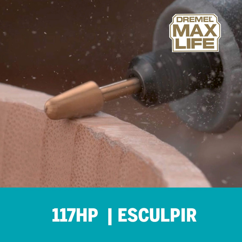 Escareador Dremel Max Life Para Esculpir Cilíndrica de Ponta Arredondada De 6,4mm (Modelo 117HP)