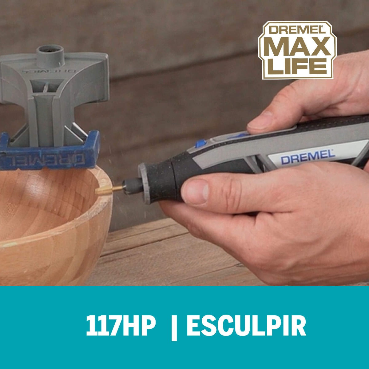 Escareador Dremel Max Life Para Esculpir Cilíndrica de Ponta Arredondada De 6,4mm (Modelo 117HP)