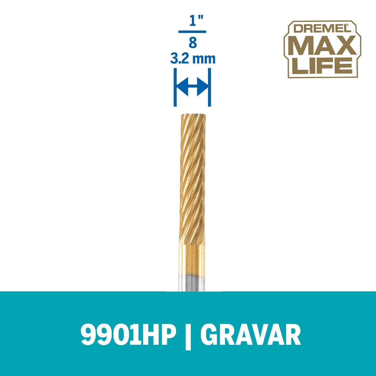 Escareador Dremel Max Life Para Esculpir De Ponta Quadrada De 3,2mm (Modelo 9901HP)