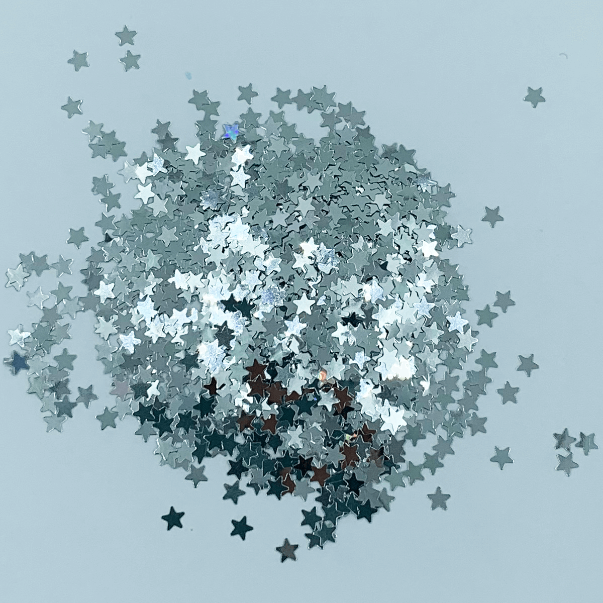 Glitter Estrela Prateada Holográfico Laser Silver Star (30 g)