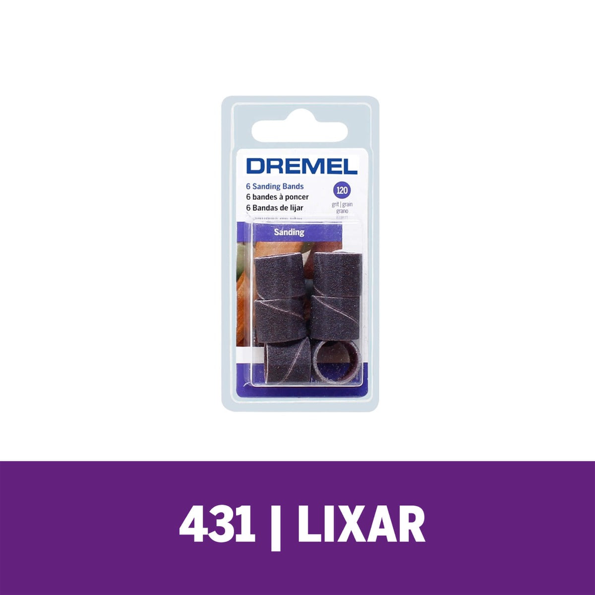 Haste Para Lixar De 6,4mm Com Tubo De Lixa De Grão Grosso 6 Unidades (Modelo 431)