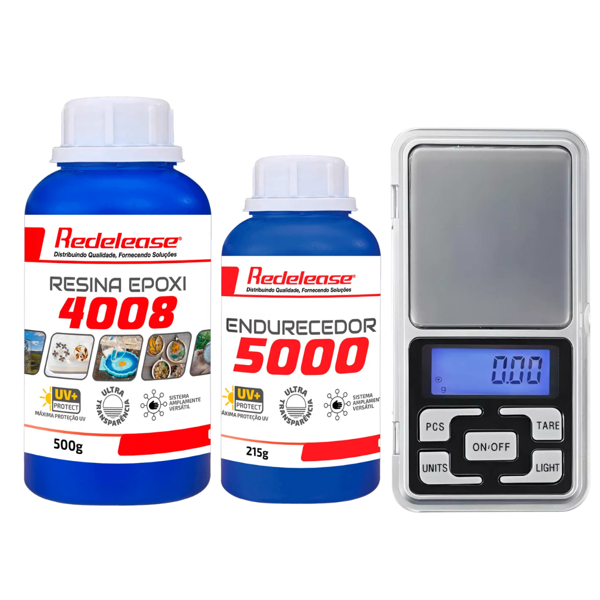 Kit Resina Epóxi 4008 Ultra Transparente 715g + Mini Balança de Precisão