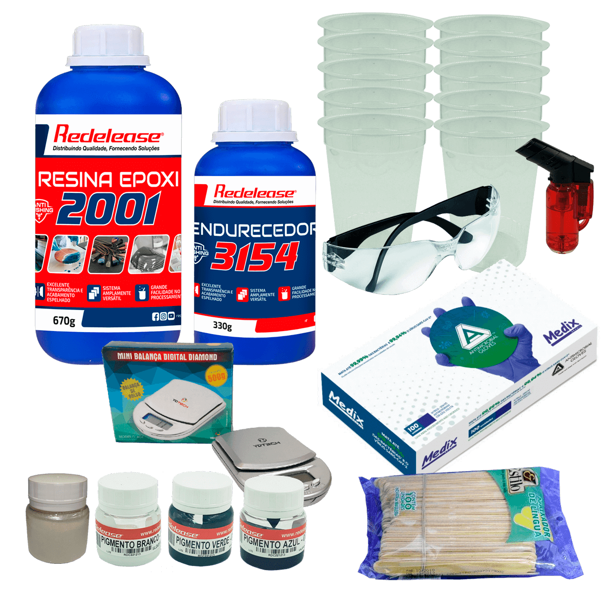 Kit Efeito Mar em Resina Epoxi (Curso Mar de Resina)
