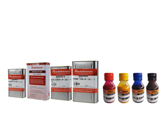 Kit: Resina Sublimação HP 692 + Diluente + Promotor De aderência (Superfícies Rígidas) + Todas As Tintas Sublimáticas