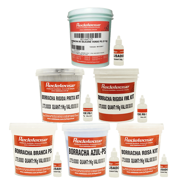Kit TODAS As Borrachas De Silicone Para Moldes